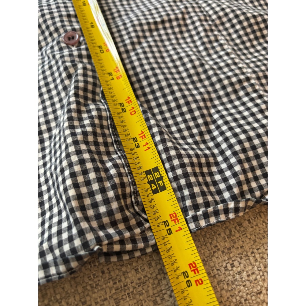 Real Comfort Gingham Button Front Blouse Womens PM Cottagecore Academia Top - Picture 8 of 8